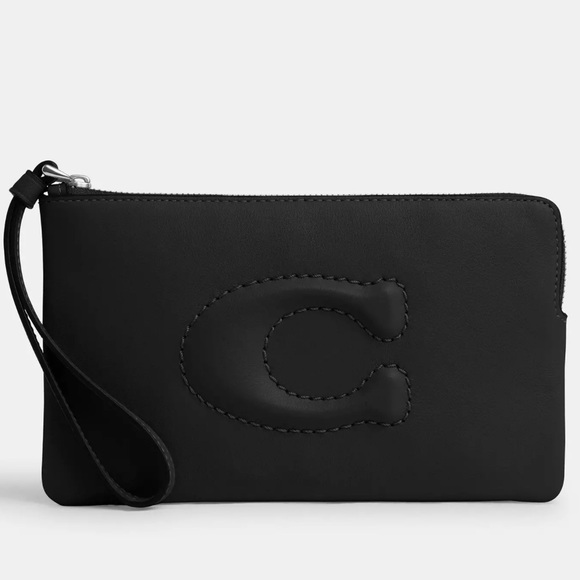 Coach Handbags - NWT-Large Corner Zip Wristlet // Color: Black